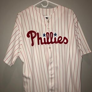 Phillies Lee jersey size xl white/red pinstripe
